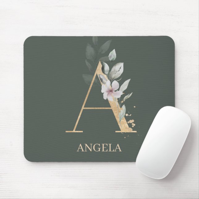 A Monogram Floral V2 with Flower Mouse Pad (With Mouse)