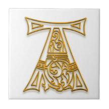 A Monogram "Irish Gold" Ceramic Tile