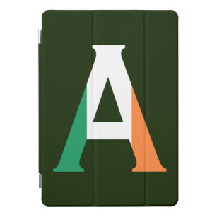 A Monogram overlaid on Irish Flag ipacnt iPad Pro Cover