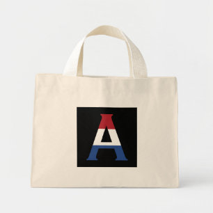 A Monogram overlaid on NLD Flag on bk ttcnt Mini Tote Bag