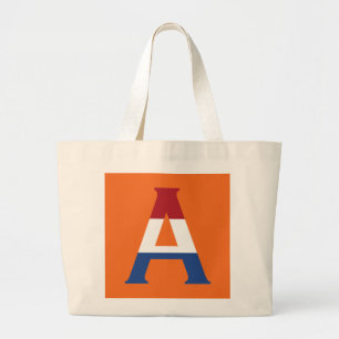 A Monogram overlaid on NLD Flag on or jtcnt Large Tote Bag