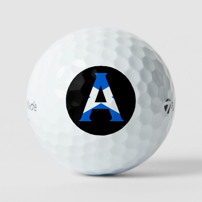 A Monogram overlaid on Scottish Flag tmtp5 gbcnt Golf Balls (Front)