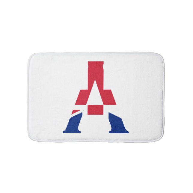 A Monogram overlaid on Union Jack Flag bmt Bath Mat (Front)