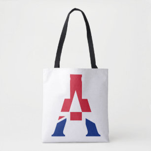 A Monogram overlaid on Union Jack Flag stcnt Tote Bag