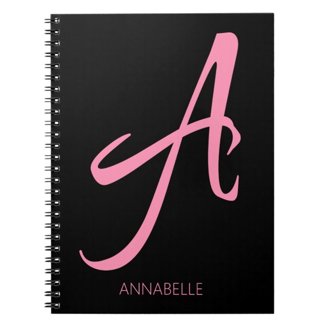 A Monogram Personalised Pink Notebook (Front)
