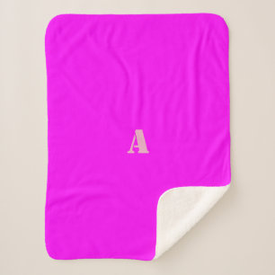 A Monogram Pink Magenta Fleece Blanket