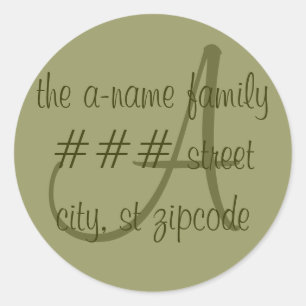 "A" monogram return address label - personalise