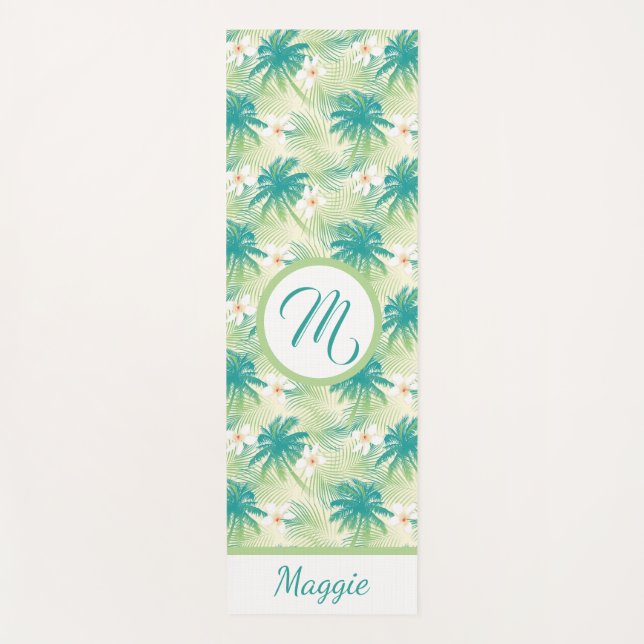 A Monogrammed Tropical Summer Yoga Mat (Front)