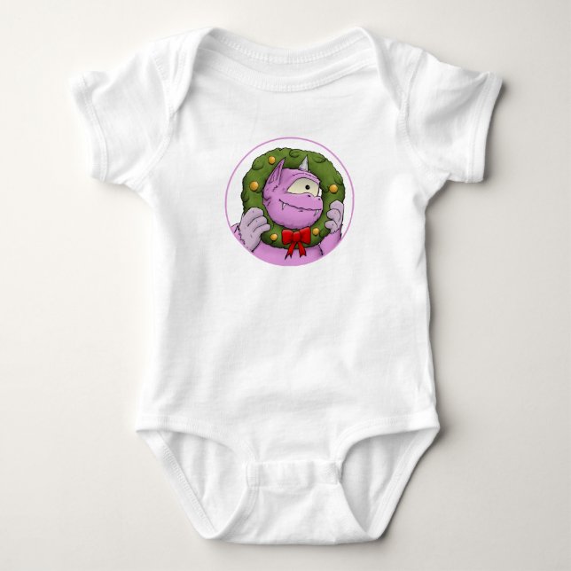 A Monster Christmas Miracle Baby One Piece Bodysuit (Front)
