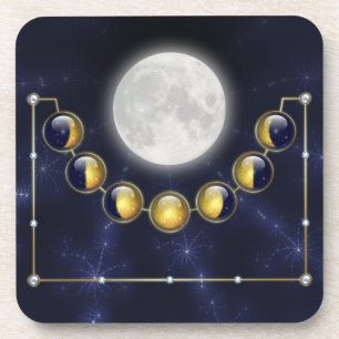 A Month in the Life of the Moon Cork Coaster