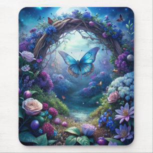 A Moonlit Butterfly Mouse Pad