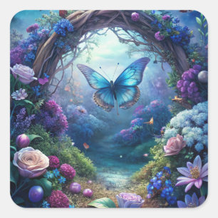 A Moonlit Butterfly Square Sticker
