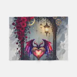 A Moonlit Invitation –Love Turns the Gears of Time Fleece Blanket