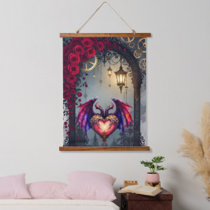 A Moonlit Invitation –Love Turns the Gears of Time Hanging Tapestry