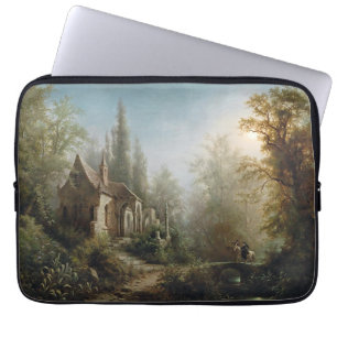 A Moonlit Night Over a Chapel and Riders - Rieger Laptop Sleeve