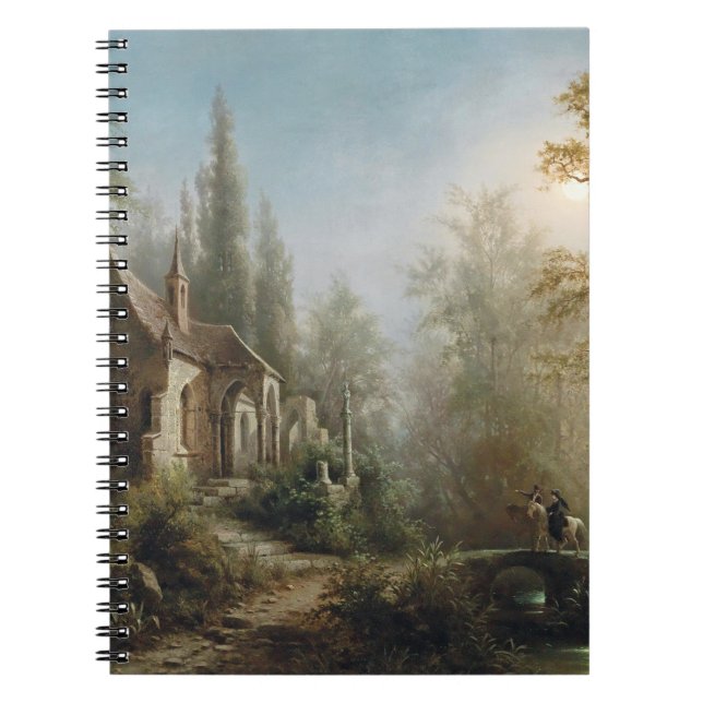 A Moonlit Night Over a Chapel and Riders - Rieger  Notebook (Front)