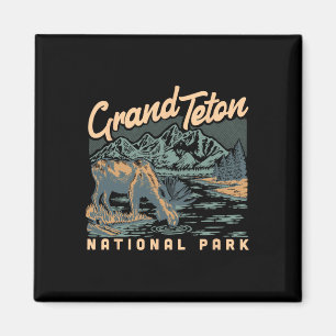 A Moose In Grand Teton National Park Vintage Hikin Magnet