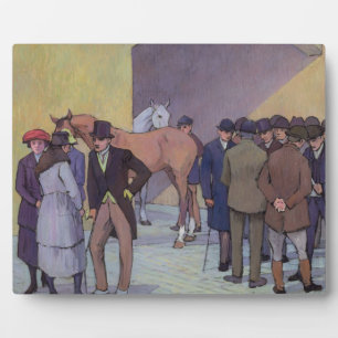 A Morning at Tattersall's (oil on canvas) Plaque