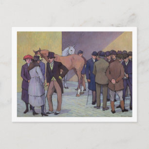 A Morning at Tattersall's (oil on canvas) Postcard