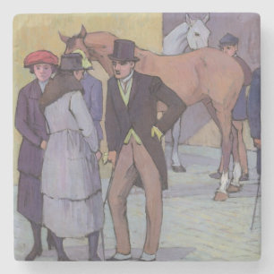 A Morning at Tattersall's (oil on canvas) Stone Coaster