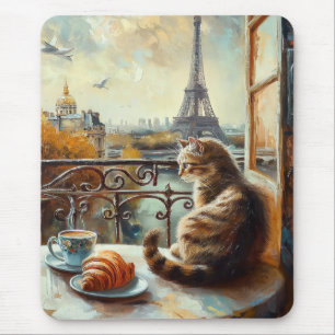 A Morning in Paris   Ginger Cat at a Cafe Mouse Pad