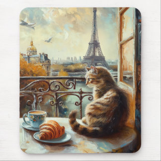 A Morning in Paris | Ginger Cat at a Cafe Mouse Pad