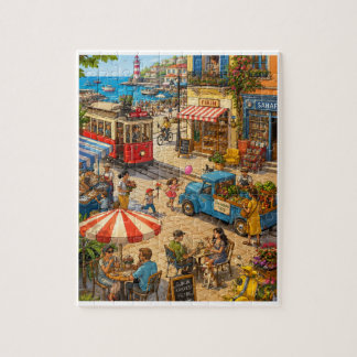 A Morning in the Seaside Quarter Jigsaw Puzzle