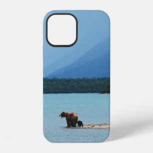 A MOTHER BEAR TEACHES HER CUBS TO SWIM ON THE EDGE iPhone 12 CASE