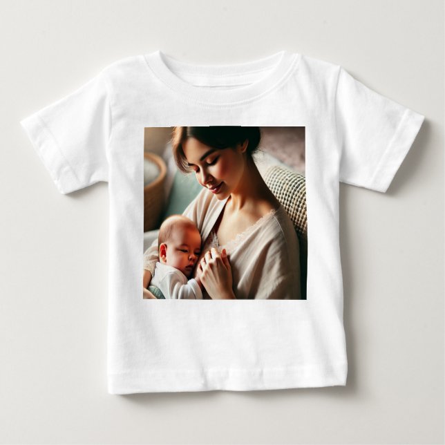 A Mother Cuddling Her Baby Baby T-Shirt (Front)