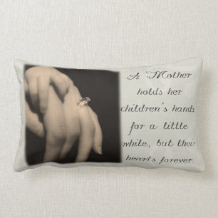 A Mother Holds Her Children's Hands Pillow