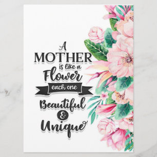 A Mother Is Like A Flower Gift, Mother's Day Gift Menu