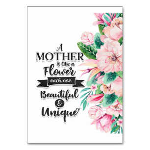 A Mother Is Like A Flower Gift, Mother's Day Gift Table Number