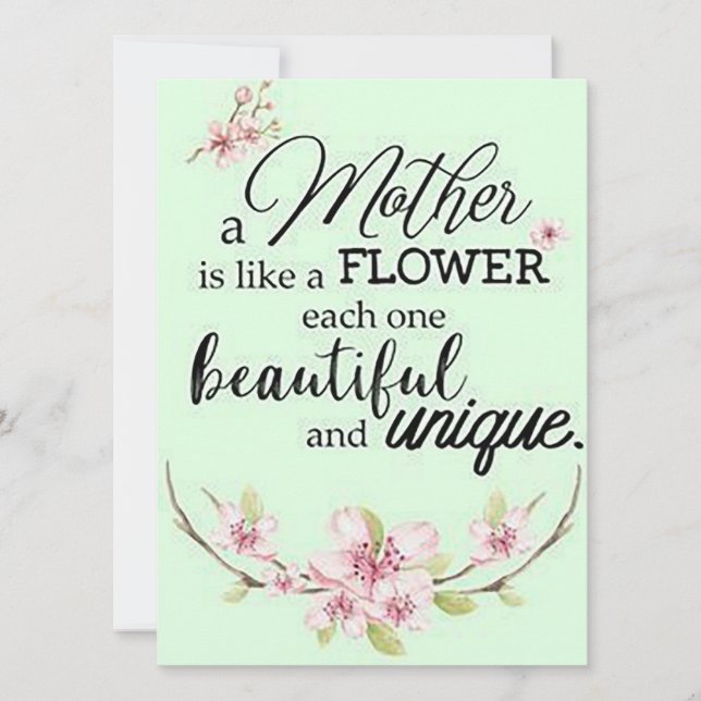 A mother is like a flower... holiday card (Front)