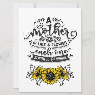 A Mother Is Like A Flower | Wall Art Text