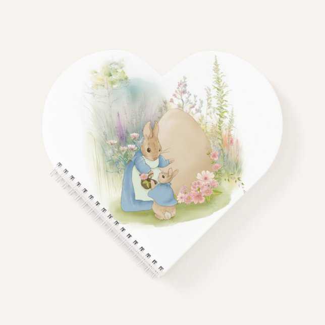 A mother rabbit with a baby rabbit Spiral Notebook (Front)