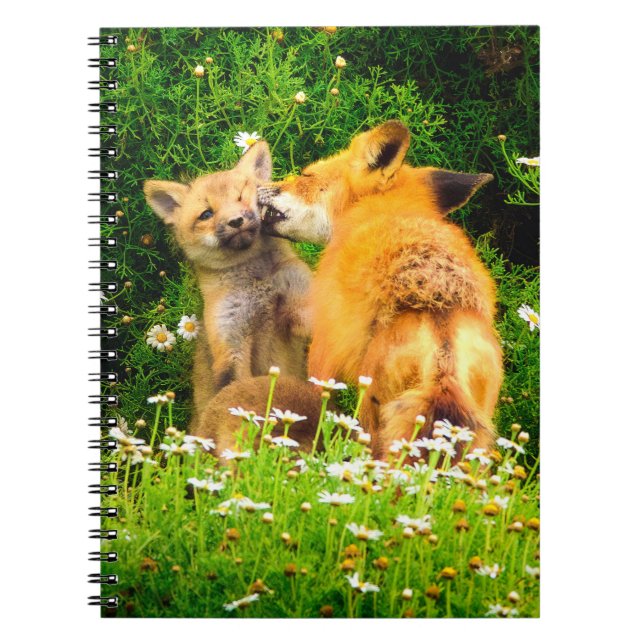 A Mother’s Kiss Wildlife Nature Art Print Notebook (Front)