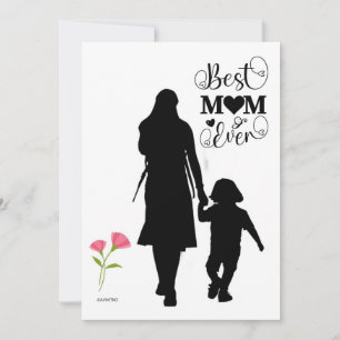 A Mother's Day card black white pink