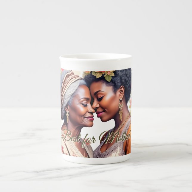 A Mother's Embrace – A Timeless Bond in Bloom Bone China Mug (Front)