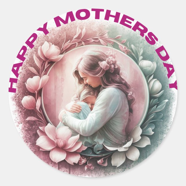  A Mother's Embrace Classic Round Sticker (Front)