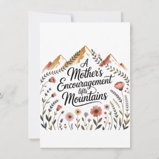A Mother's Encouragement Lifts Mountains Thank You Card