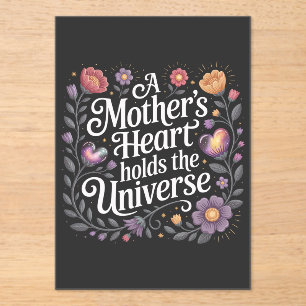 A Mother's Heart Holds The Universe Acrylic Invitations