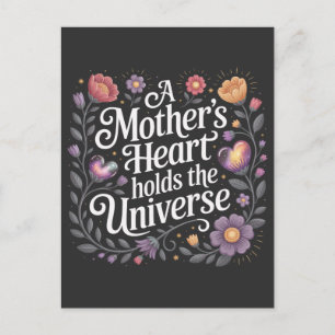 A Mother's Heart Holds The Universe Holiday Postcard
