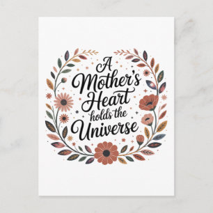 A Mother's Heart Holds The Universe Invitation Postcard
