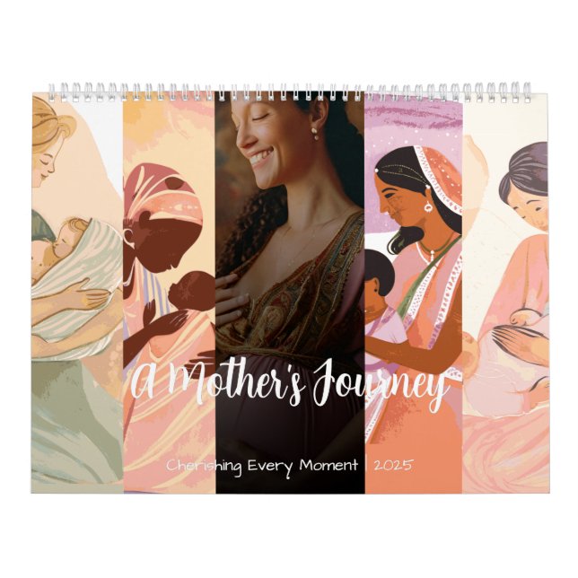 A Mother's Journey: Baby Milestone Tracker Calendar (Cover)
