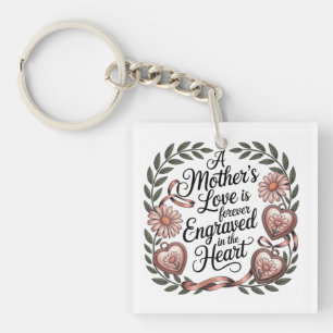 A Mother's Love Is Forever Engraved In The Heart Key Ring