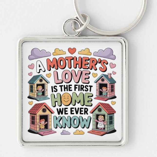 A Mother's Love Is The First Home We Ever Know Key Ring (Front)