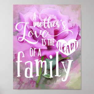 A Mother's Love Is The Heart Of A Family Poster