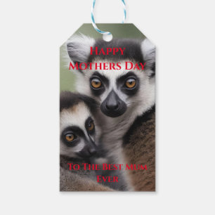 **"A Mother's Love: Mummy and Baby Lemur Cuddling" Gift Tags