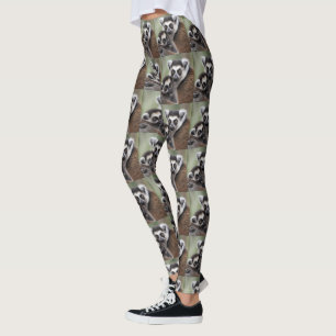 **"A Mother's Love: Mummy and Baby Lemur Cuddling" Leggings