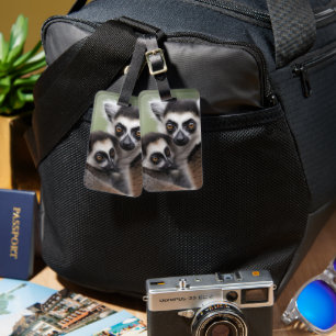 **"A Mother's Love: Mummy and Baby Lemur Cuddling" Luggage Tag